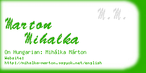 marton mihalka business card