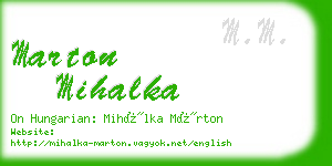 marton mihalka business card